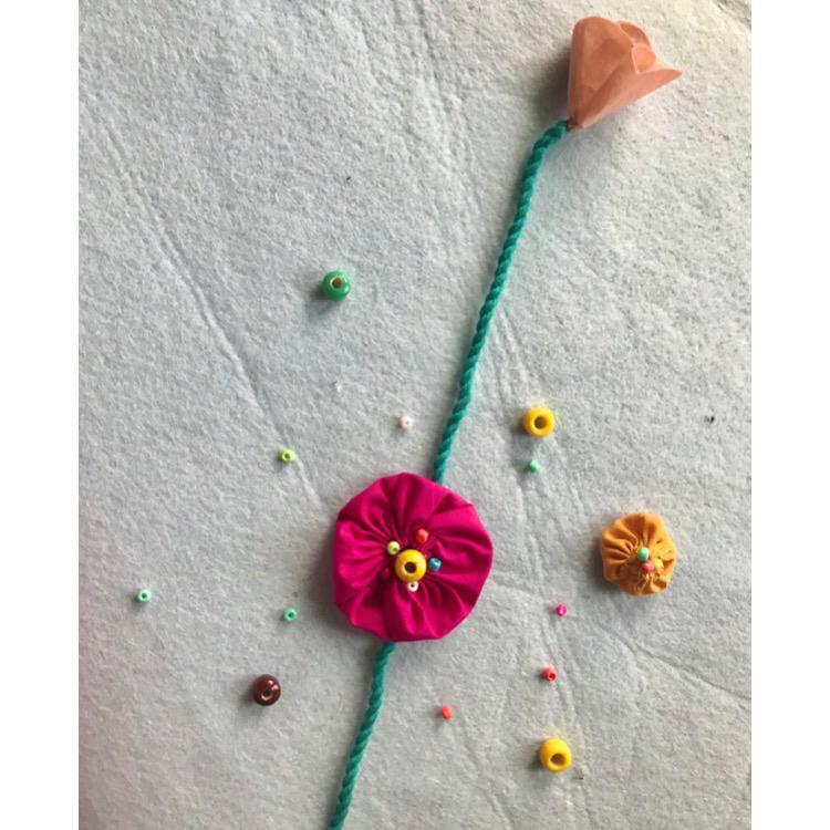 Buy Beady Flower Rakhi | Shop Verified Sustainable Products on Brown Living