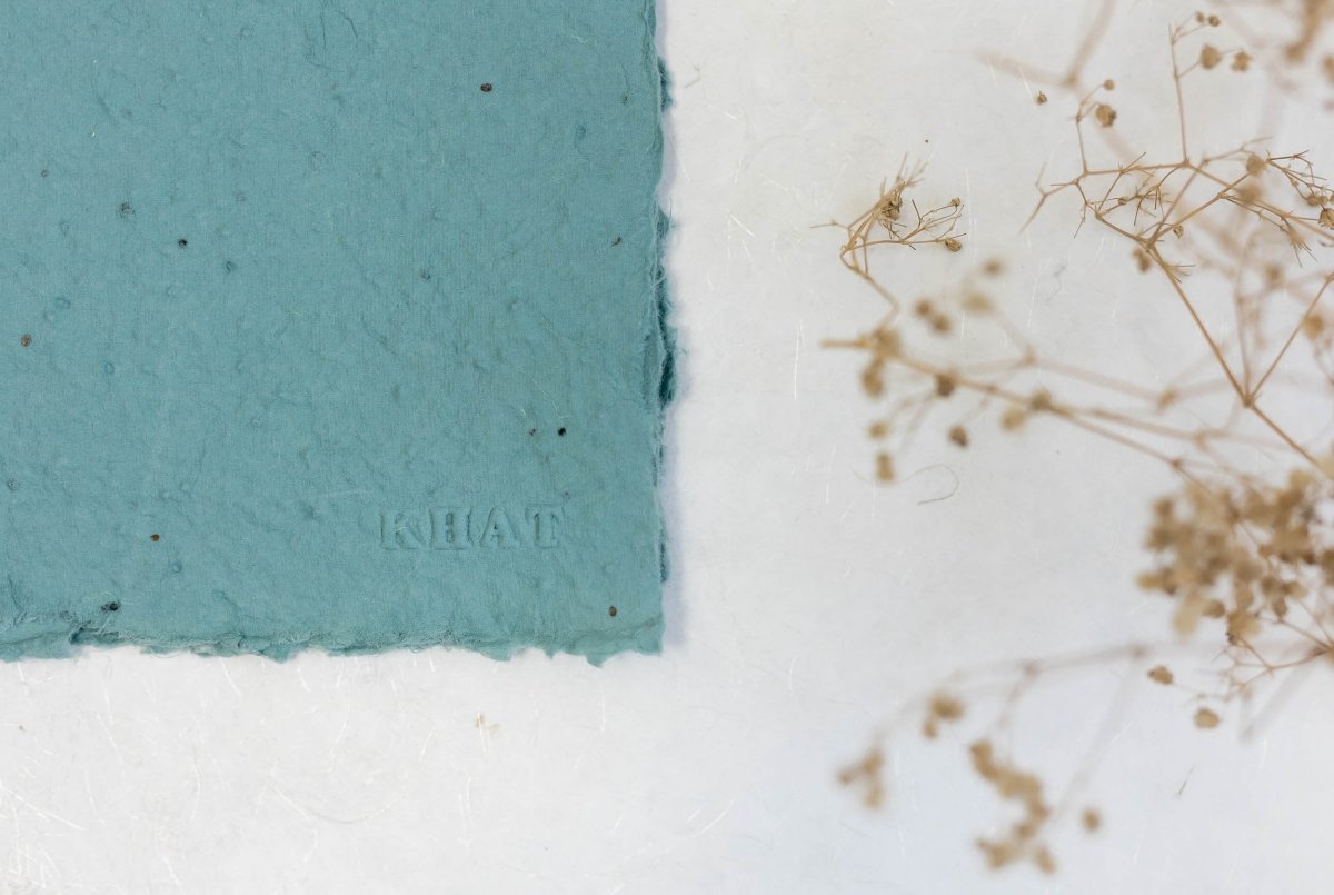 Becoming a Wildflower - Dusty Blue - Pack of 8 Plantable A4 Sheets – Printer & Copier Paper on Brown Living™. SKU: SR0014. Img 2.