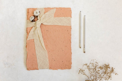 Becoming a Wildflower - Pale Pink - Pack of 8 Plantable A4 Sheets – Stationery on Brown Living™. SKU: SR0013. Img 1.