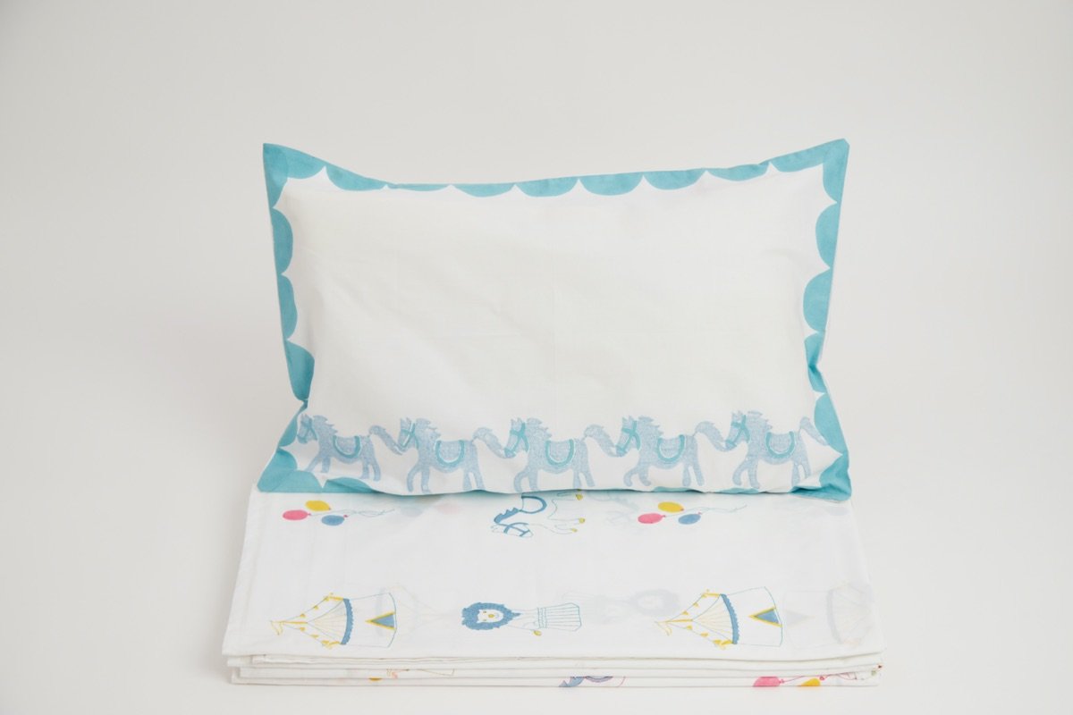 Bed Set - I Am Going To The Circus - Teal | Verified Sustainable by Brown Living™