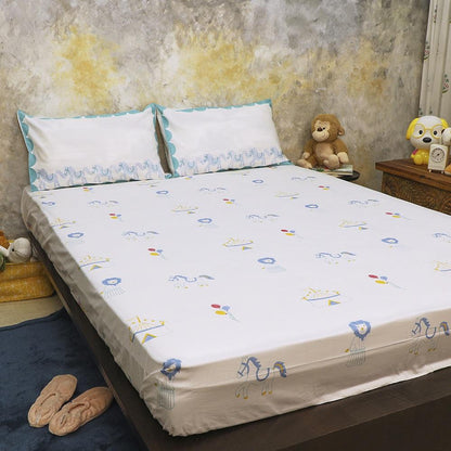 Bed Set - I Am Going To The Circus - Teal | Verified Sustainable by Brown Living™