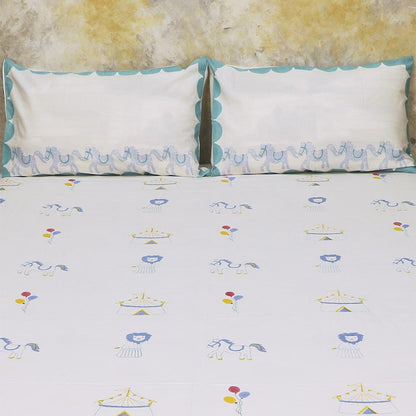 Bed Set - I Am Going To The Circus - Teal | Verified Sustainable by Brown Living™