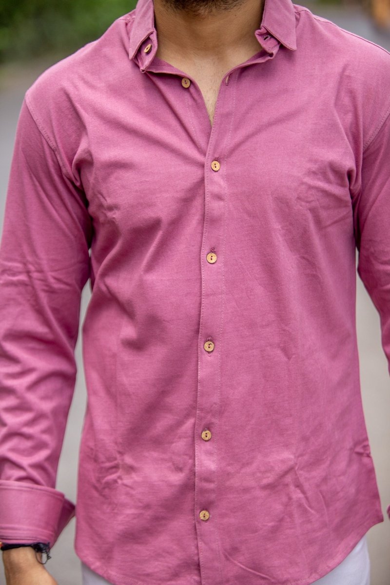 Buy Beet Rose Organic Cotton Knit Shirt | Shop Verified Sustainable Mens Shirt on Brown Living™