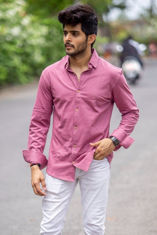 Buy Beet Rose Organic Cotton Knit Shirt | Shop Verified Sustainable Products on Brown Living