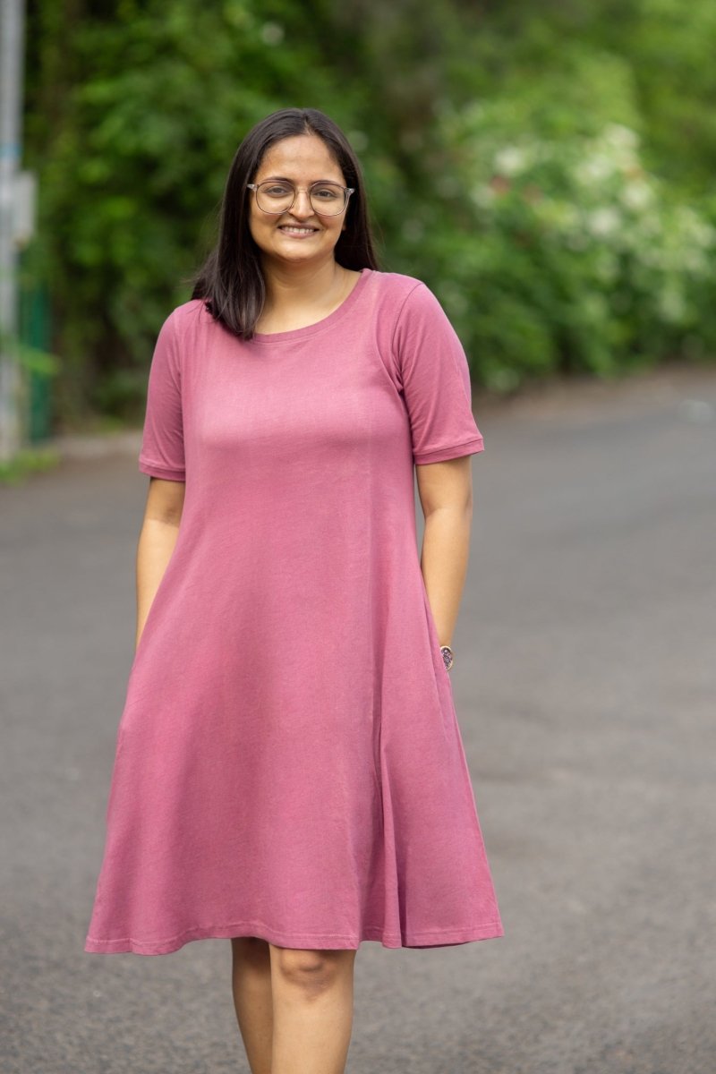 Beet Rose Organic Cotton T-Shirt Dress | Verified Sustainable by Brown Living™