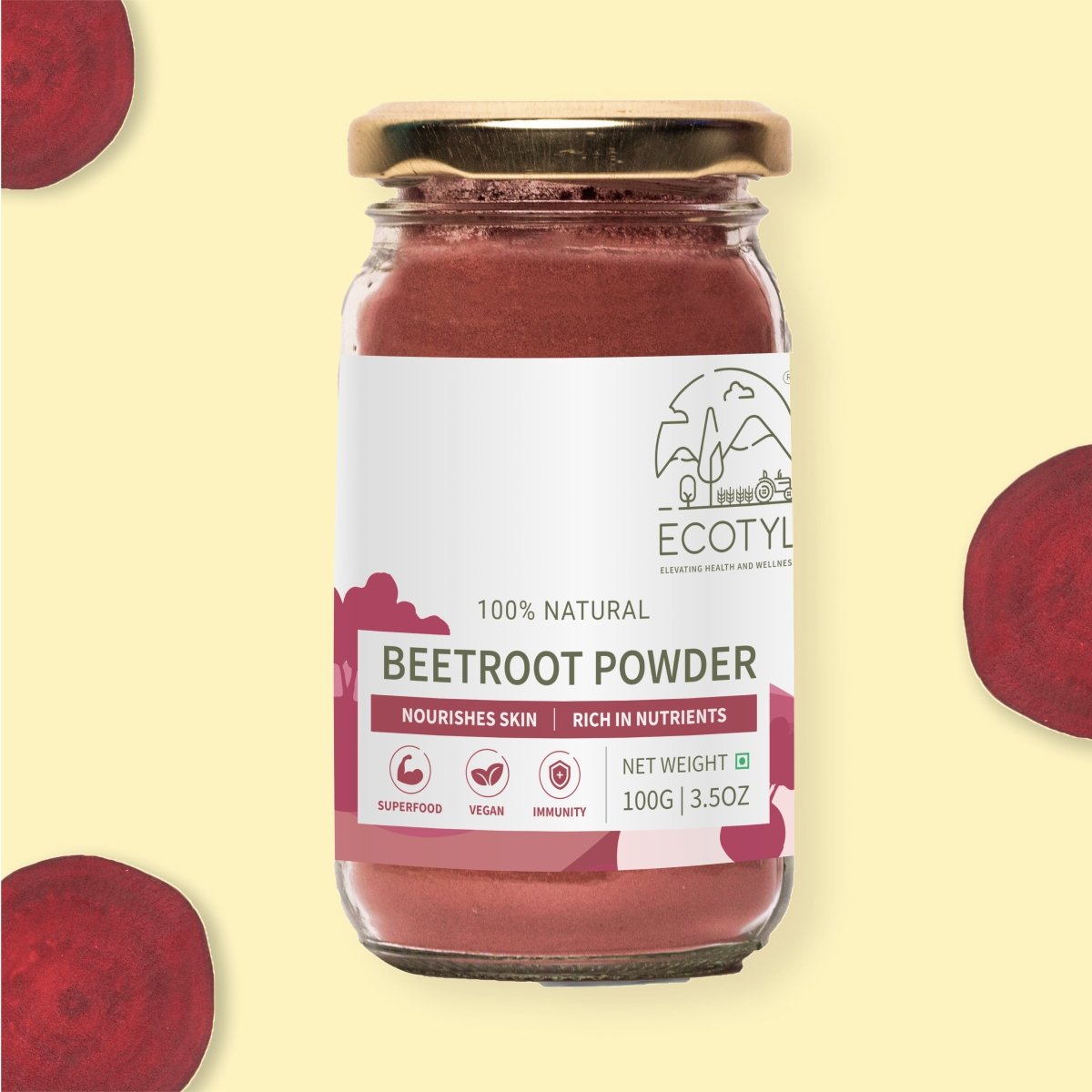 Beetroot Powder | Boosts Metabolism | Good For Skin | 100g | Verified Sustainable by Brown Living™