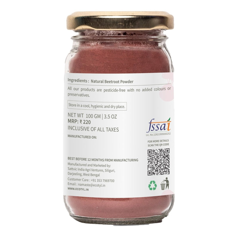 Buy Beetroot Powder | Boosts Metabolism | Good For Skin | 100g | Shop Verified Sustainable Powder Drink Mixes on Brown Living™
