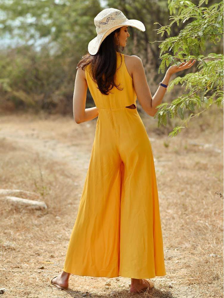 Buy Behave Jumpsuit Yellow | Shop Verified Sustainable Products on Brown Living