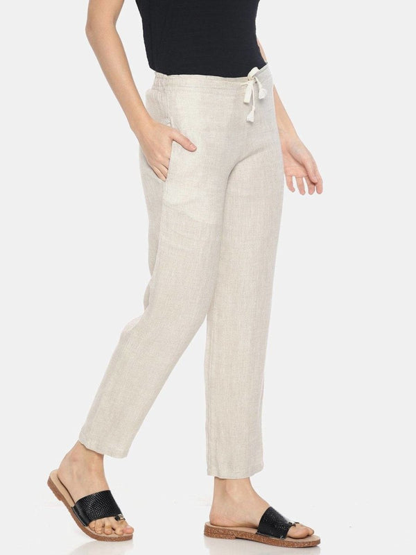 Buy Beige Colour Solid Lounge Pants For Women | Shop Verified Sustainable Products on Brown Living