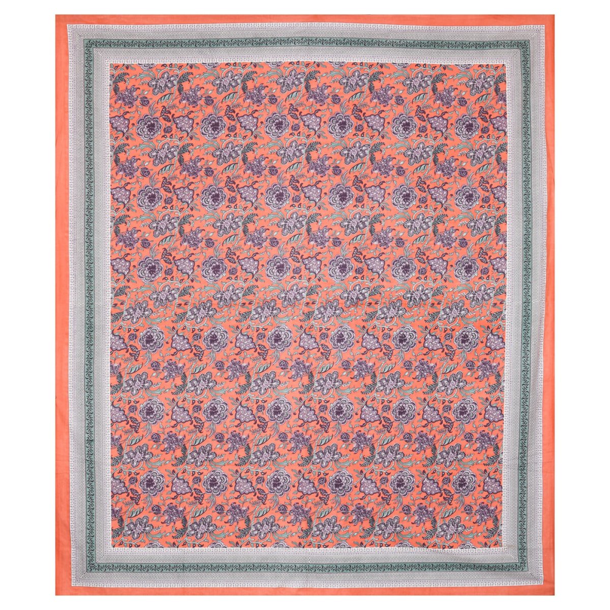 Floral Print Pure Cotton King Size Bedsheet with 2 Pillow Covers | Verified Sustainable by Brown Living™