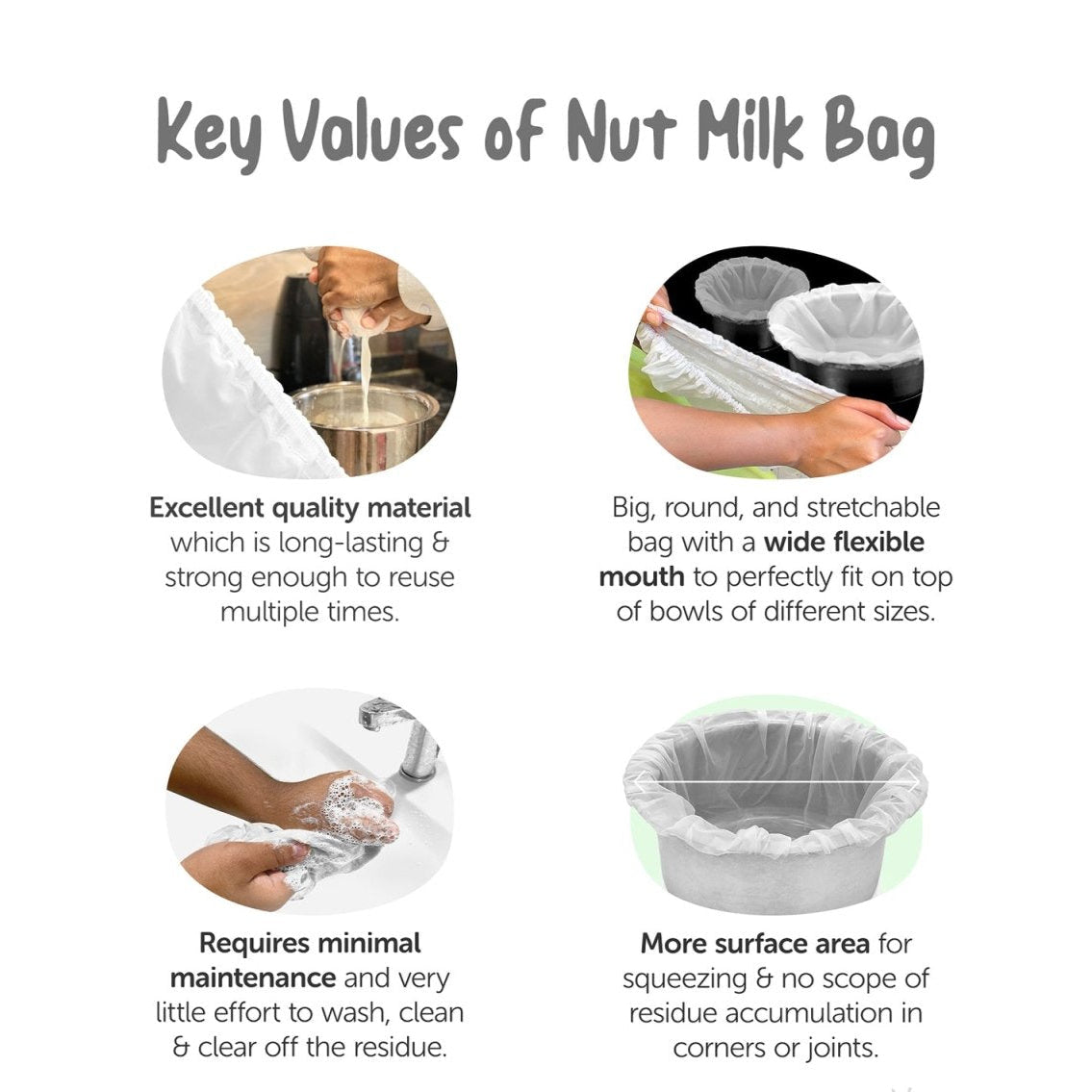 Best Quality Food Grade Strainer Bag | Nut Milk Bag – Kitchen Tools by SATOPRADHAN available on Brown Living™. . SKU: 2HK - NMB. Img 2.