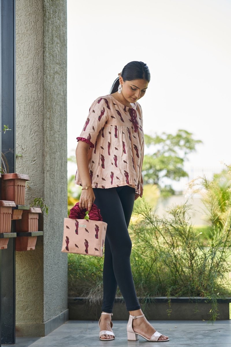 Birdie Scrunchie Open Tote Bag in Bamboo Hemp | Verified Sustainable by Brown Living™