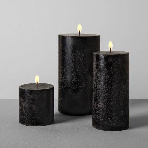 Buy Black Beauty Sandalwood Aroma Pillar Candles - Set Of 3 | Shop Verified Sustainable Candles & Fragrances on Brown Living™