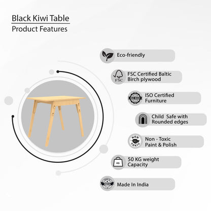 Black Kiwi | Wooden Table | Verified Sustainable by Brown Living™