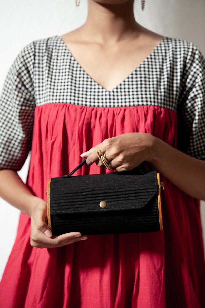 Black Pumpkin Round Clutch - Changeable Sleeve Set | Verified Sustainable by Brown Living™