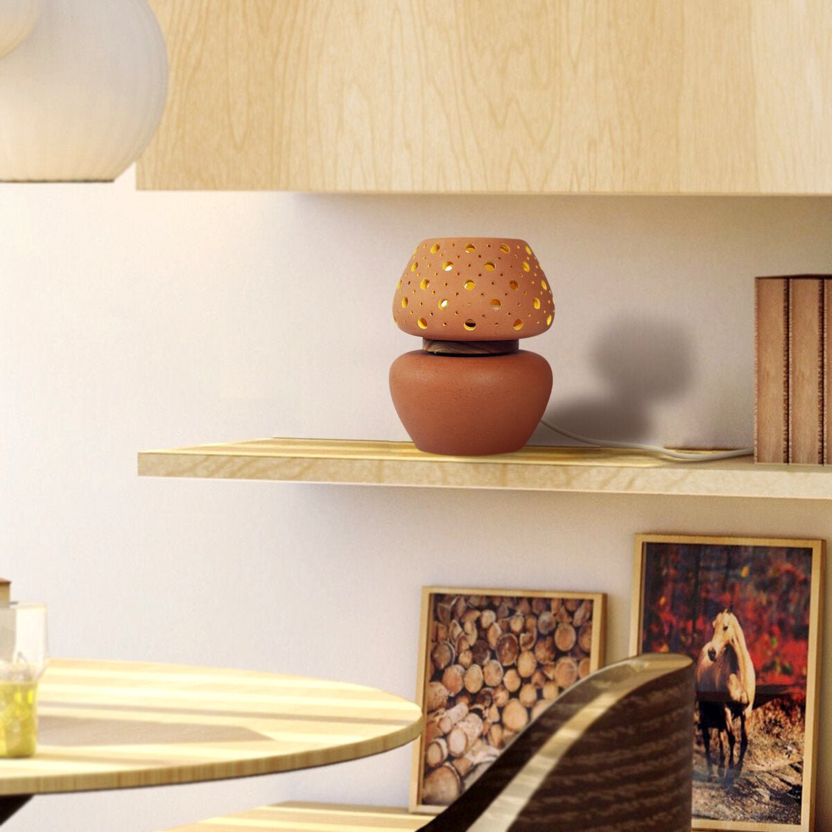 BLOOM 'Shortie' Terracotta Modern Table Light | Verified Sustainable by Brown Living™