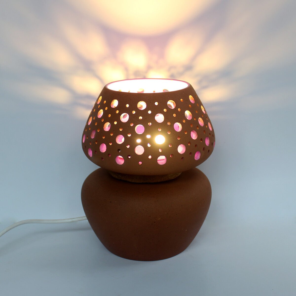 BLOOM 'Shortie' Terracotta Modern Table Light | Verified Sustainable by Brown Living™