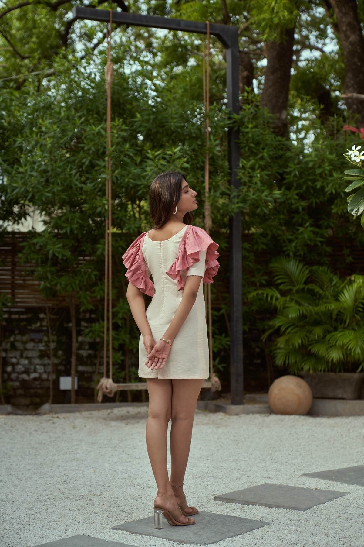 Blooming Rose' Detachable Hemp and Linen Dress | Verified Sustainable by Brown Living™