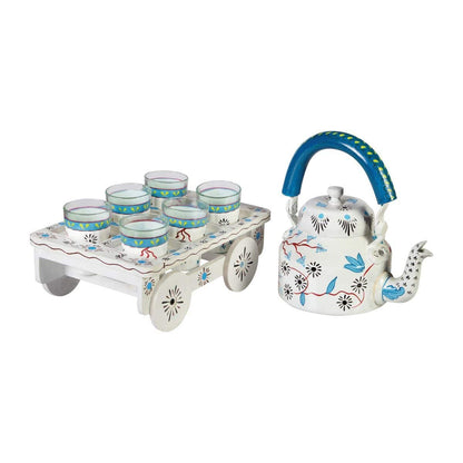 Blossom Kettle Set I Handcrafted Decorative Tea Coffee Set | Verified Sustainable by Brown Living™
