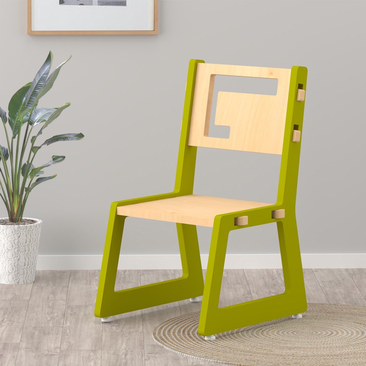 Blue Apple Childrens Wooden Chair | Verified Sustainable by Brown Living™