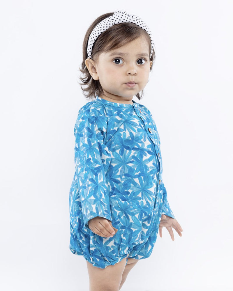 Buy Blue Blooms Unisex Oneise | Kids onesie | Made with organic cotton | Shop Verified Sustainable Kids Onesies on Brown Living™