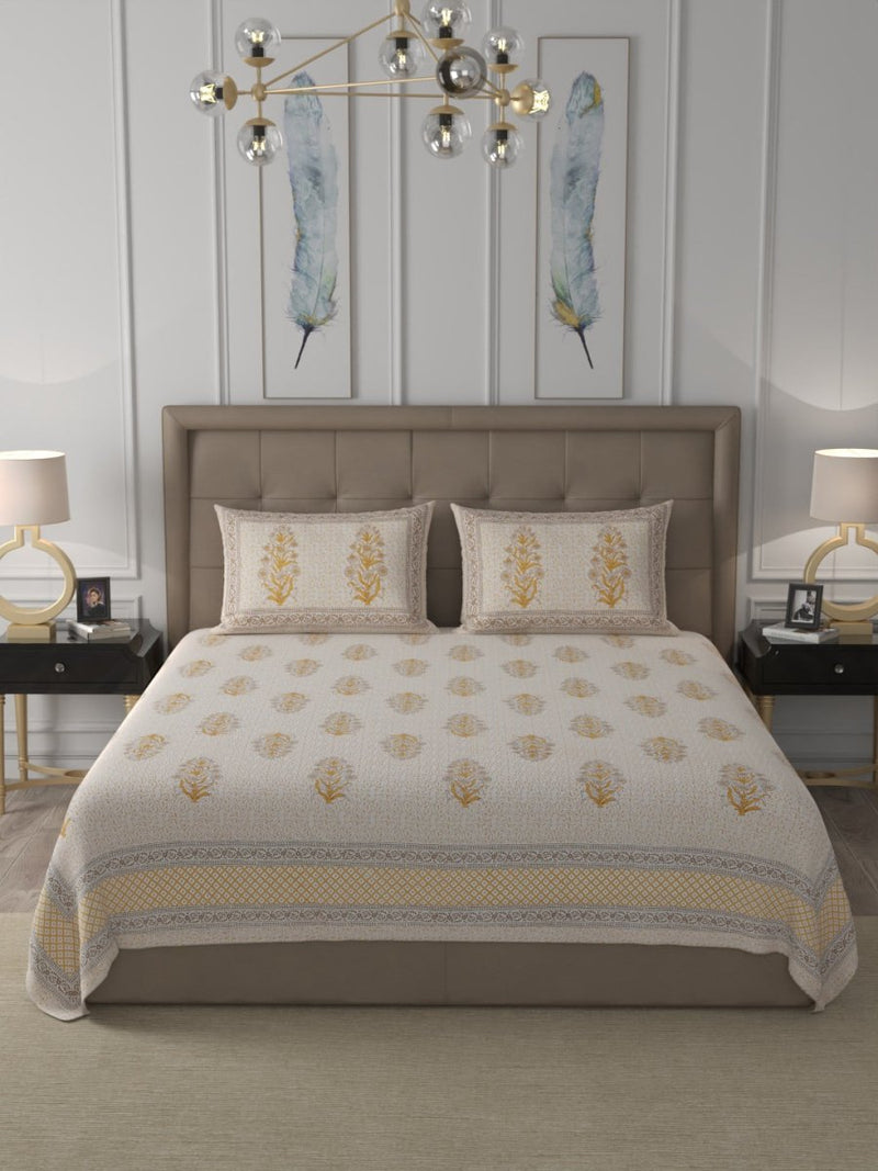 Buy Blue Elegant Hand Block Print Pure Cotton Super King Size Bedsheet Set | Shop Verified Sustainable Bedding on Brown Living™