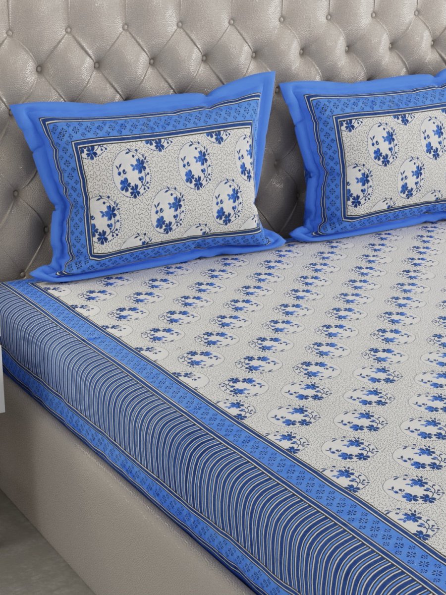 Hand Block Printed Pure Cotton King Size Bedding Set | Verified Sustainable by Brown Living™