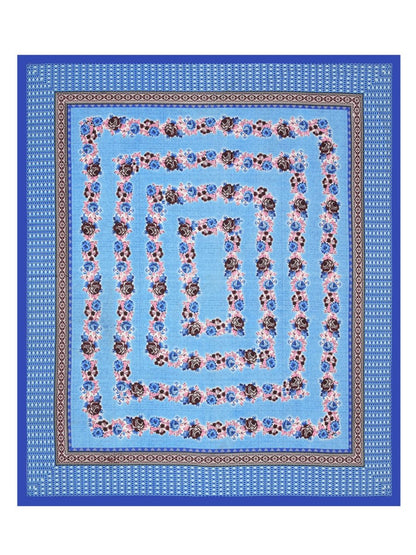 Interiors Floral Hand Block Printed Cotton Queen Size Bedding Set | Verified Sustainable by Brown Living™