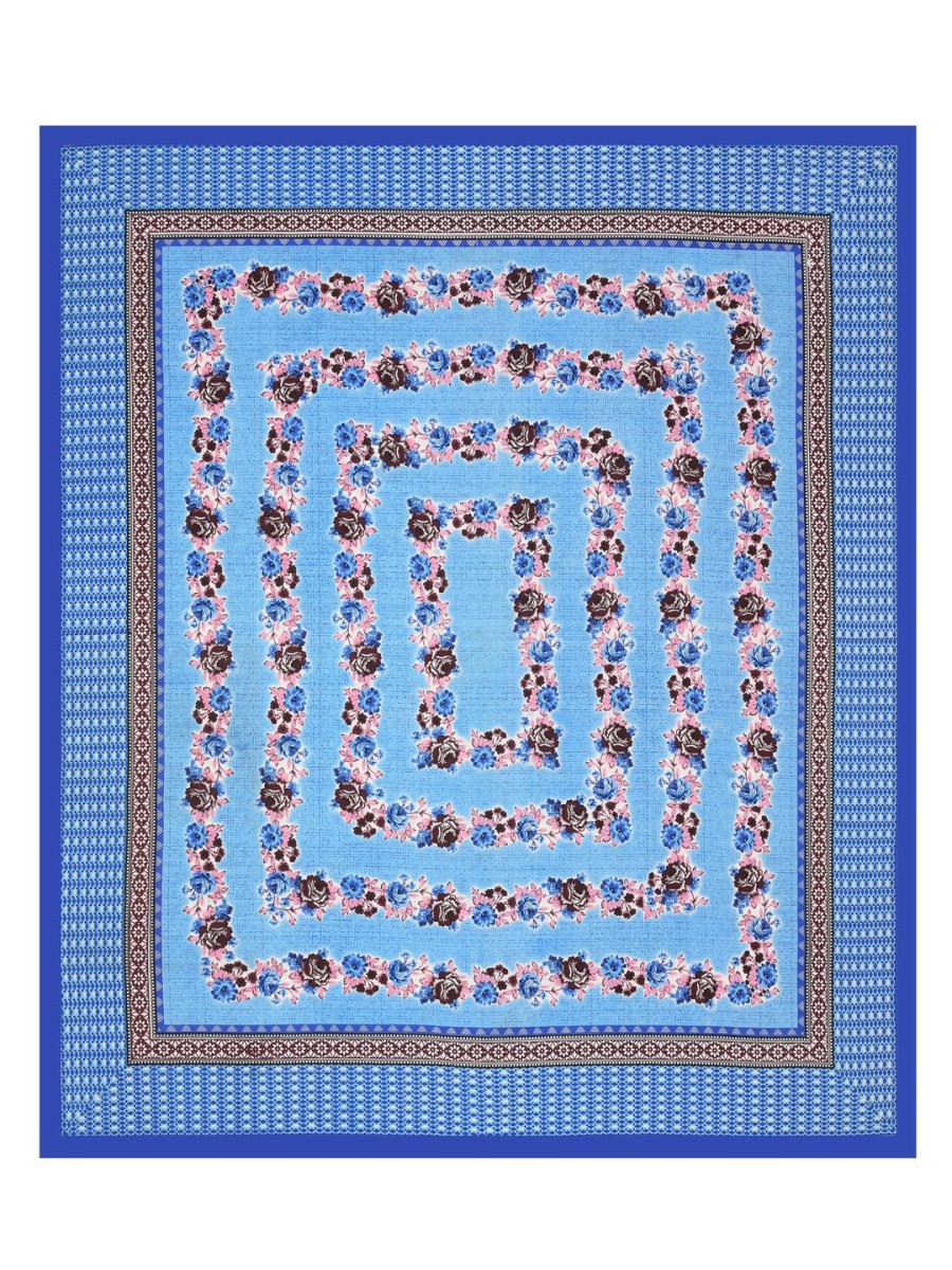 Interiors Floral Hand Block Printed Cotton Queen Size Bedding Set | Verified Sustainable by Brown Living™
