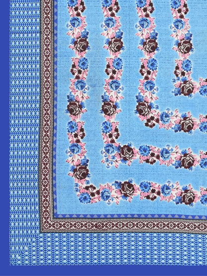 Interiors Floral Hand Block Printed Cotton Queen Size Bedding Set | Verified Sustainable by Brown Living™