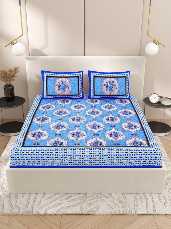 Buy Blue Interiors Hand Block Printed Cotton Queen Size Bedding Set | Shop Verified Sustainable Bedding on Brown Living™