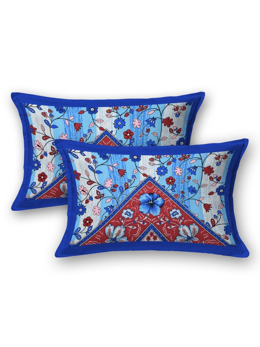 Interiors Paisley Hand Printed Cotton Queen Size Bedding Set | Verified Sustainable by Brown Living™