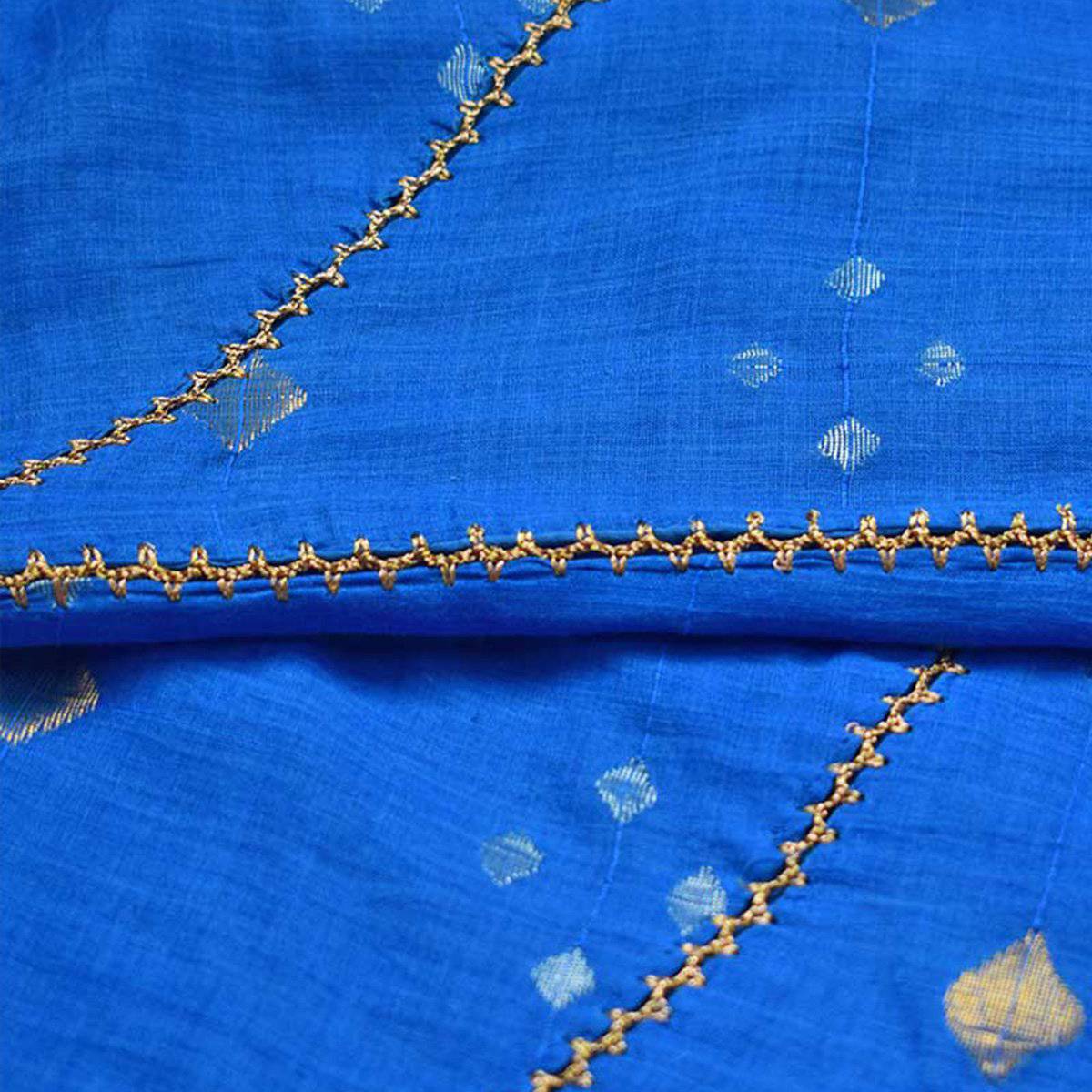 Blue Jamdani Pants – Womens Pants by Sonica Sarna available on Brown Living™. XS . SKU: 274 - 14335 - SSD - 113 - A. Img 2.