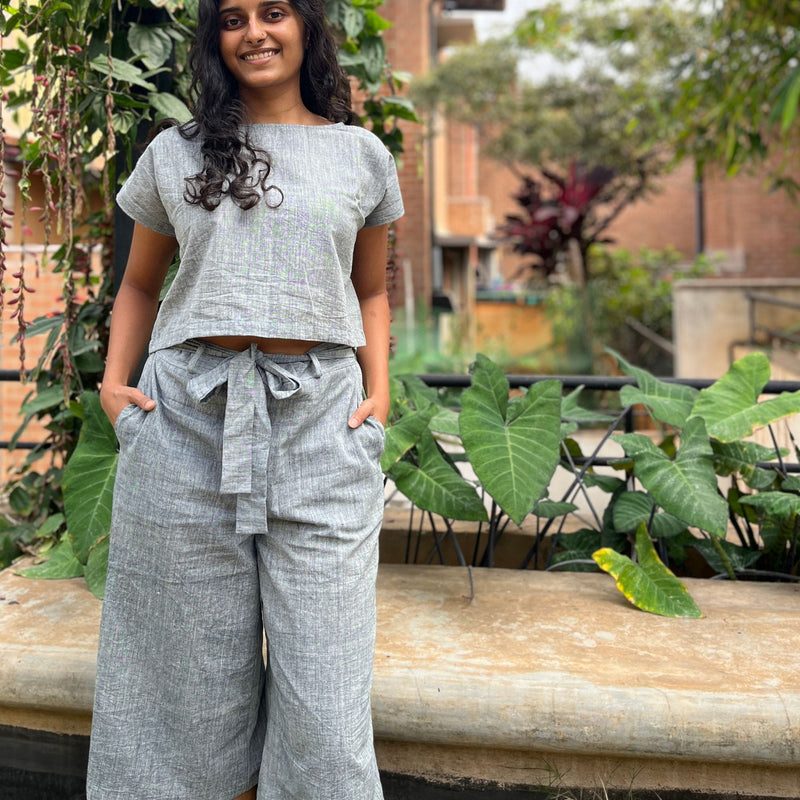 Blue Lagoon- Women's Handloom Cotton Co-ord Set | Verified Sustainable Womens Co-Ord Sets on Brown Living™