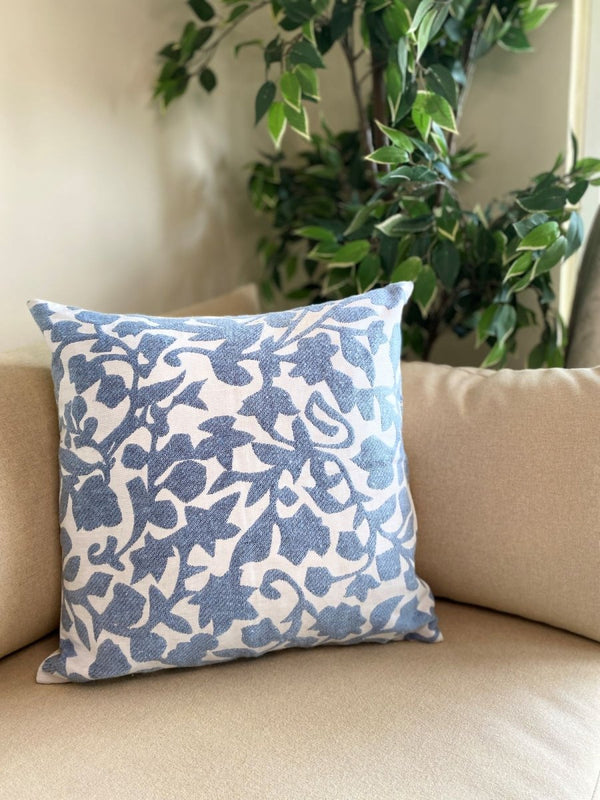 Buy Blue Leaf Double Sided Cushion Cover - Pack of 2 | Shop Verified Sustainable Cover & inserts on Brown Living™