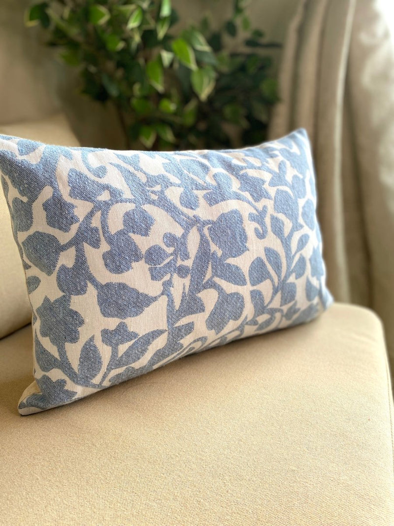 Buy Blue Leaf Double Sided Cushion Cover - Pack of 2 | Shop Verified Sustainable Cover & inserts on Brown Living™