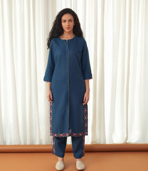 Blue Linen Kurta Set | Verified Sustainable by Brown Living™