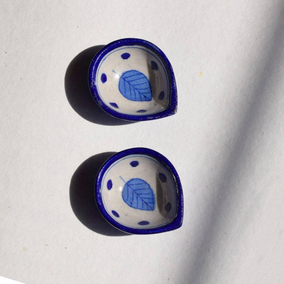 Blue Pottery Reusable Diyas - Set of 2 | Verified Sustainable by Brown Living™
