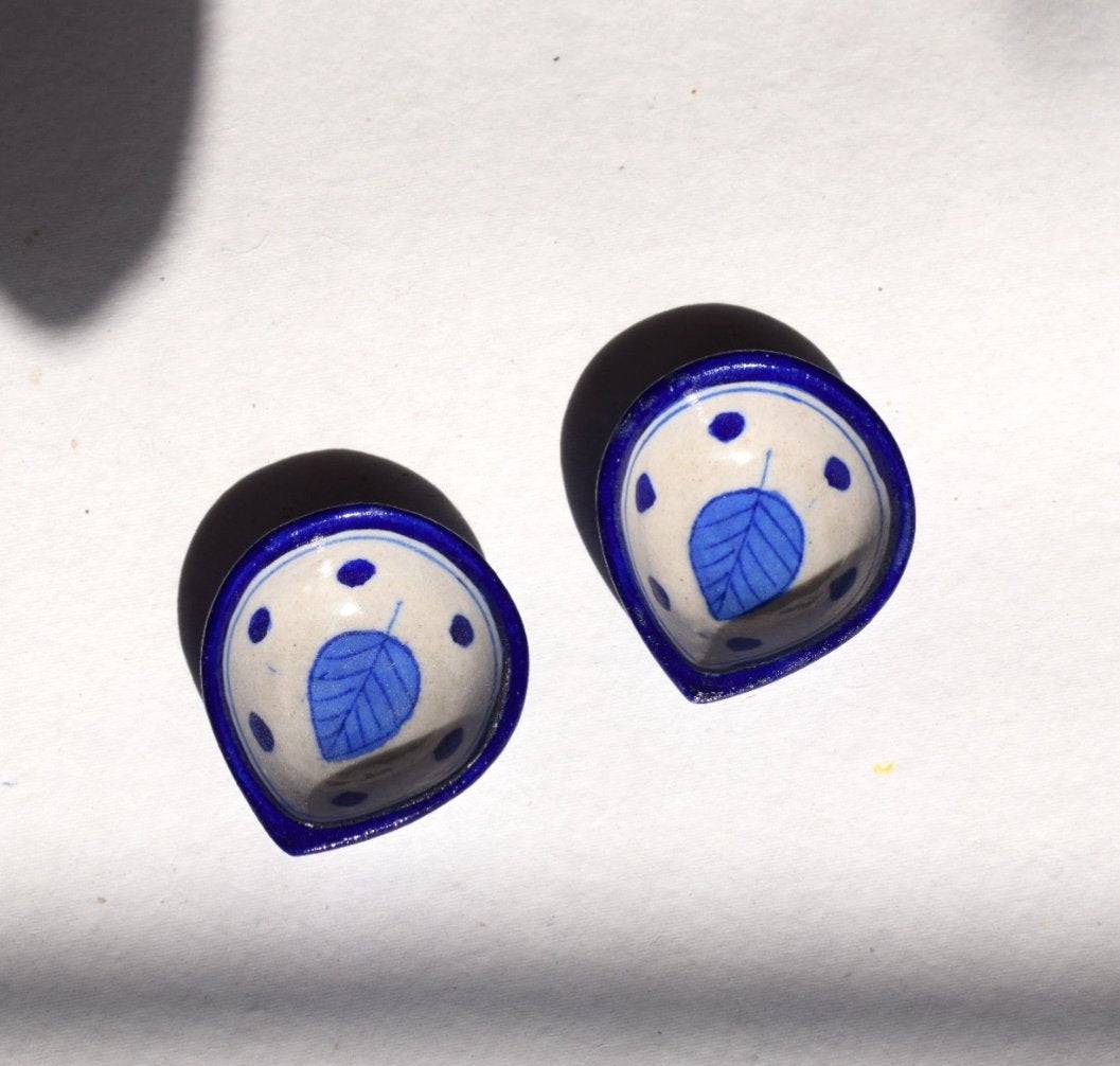Blue Pottery Reusable Diyas - Set of 2 | Verified Sustainable by Brown Living™