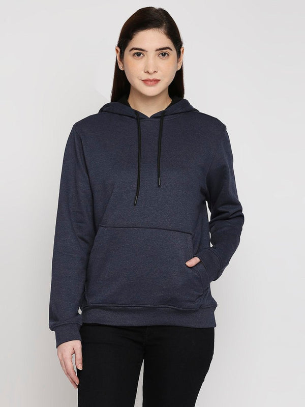 Buy Blue Relaxed Fit Hoodie | Recycled Polyester + Recycled Cotton Blend | Shop Verified Sustainable Womens Sweat Shirt on Brown Living™
