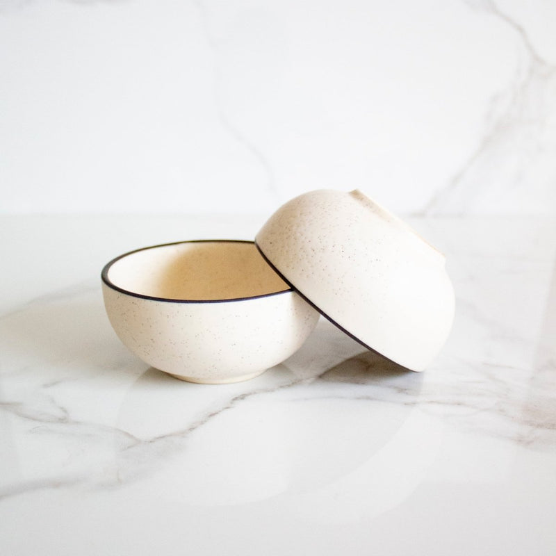 Buy Blurry Black Stoneware Bowls ( Set Of 2) | Shop Verified Sustainable Products on Brown Living