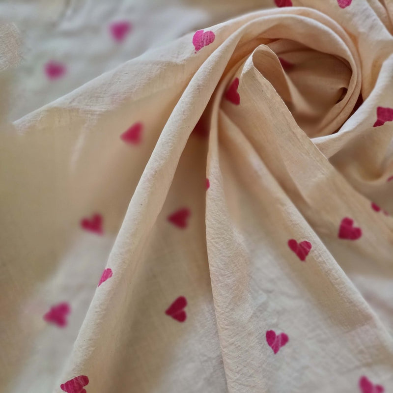 Buy Blush Batik Hearts | Cotton Stole | Shop Verified Sustainable Products on Brown Living