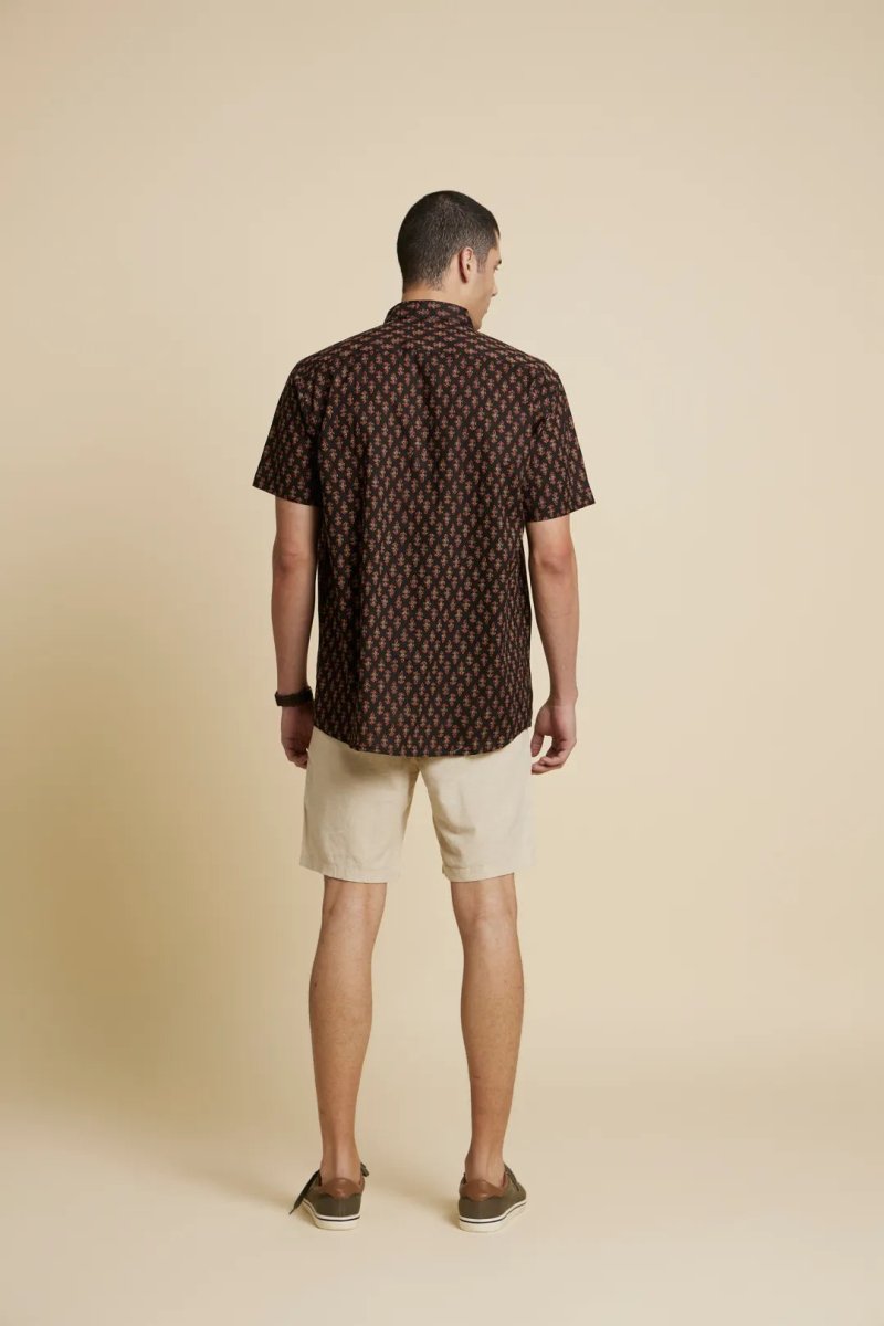 Buy Unisex Boho Black Printed Shirt | Shop Verified Sustainable Mens Shirt on Brown Living™