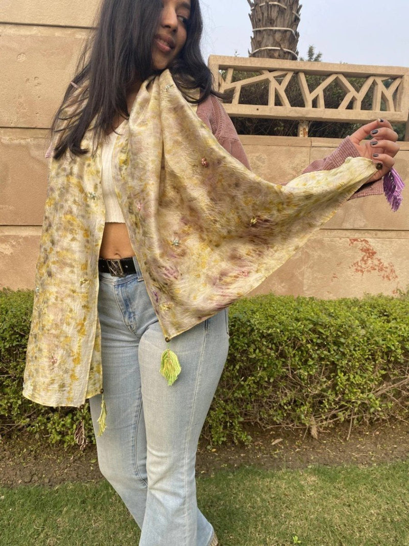 Buy Boho Chanderi scarf | Shop Verified Sustainable Womens Scarf on Brown Living™