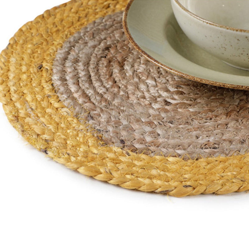Buy Bordered Jute Placemat (Ocre) | Shop Verified Sustainable Products on Brown Living