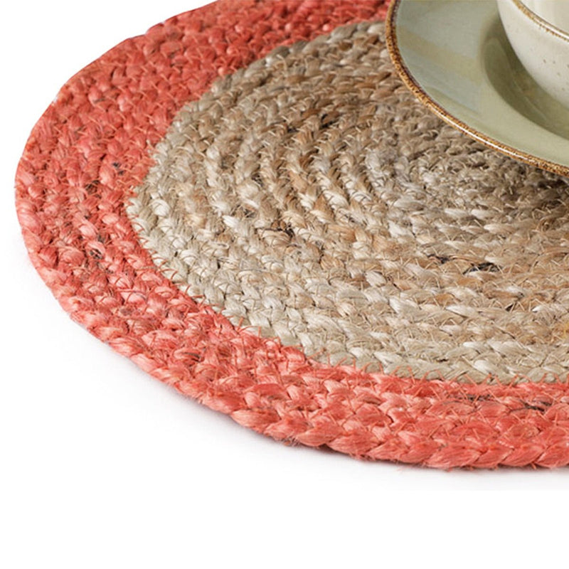 Buy Bordered Jute Placemat (Orange) | Shop Verified Sustainable Products on Brown Living