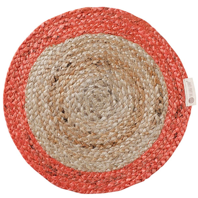 Buy Bordered Jute Placemat (Orange) | Shop Verified Sustainable Table Essentials on Brown Living™