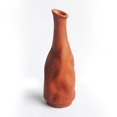 Bot Lipped Organic Terracotta Flower Vase – Decor & Artefacts on Brown Living™. SKU: VS - BOT/ORG. Img 4.