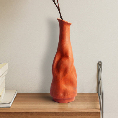 Bot Lipped Organic Terracotta Flower Vase – Decor & Artefacts on Brown Living™. SKU: VS - BOT/ORG. Img 2.