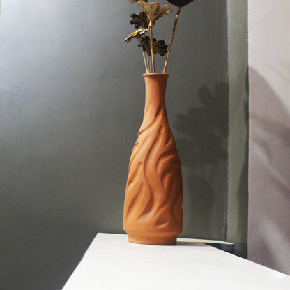 Bot Lipped Profiled Terracotta Flower Vase – Decor & Artefacts on Brown Living™. SKU: VS - BOT/PRF. Img 3.